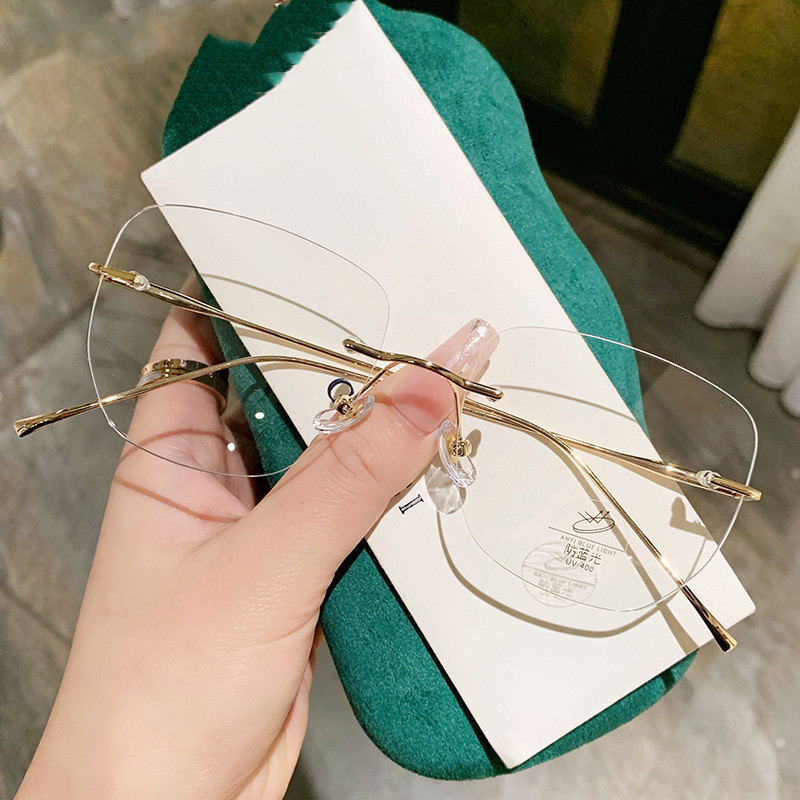 极速网红大框超轻无框眼镜女防蓝光辐射男成品有度数W散光男护目