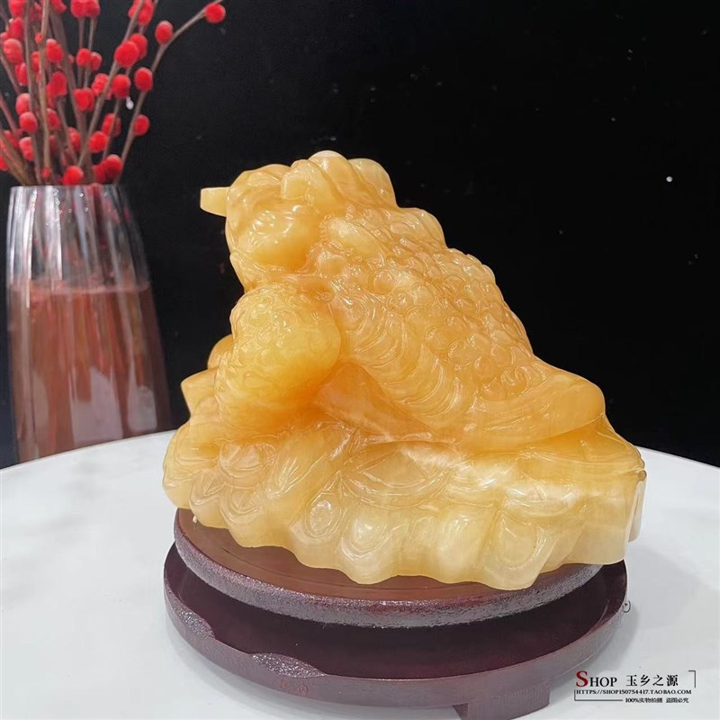 极速天然米e黄玉金蟾摆件家居客厅电视柜书房酒柜精美装饰品工艺