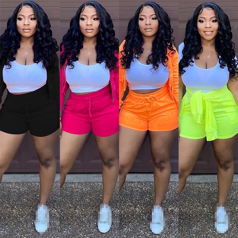 极速shorts setsk 3 piece set women 3 pieces sets women outfi