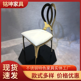 北欧轻奢批发酒店家用椅子不锈钢餐椅现代时尚家具软包