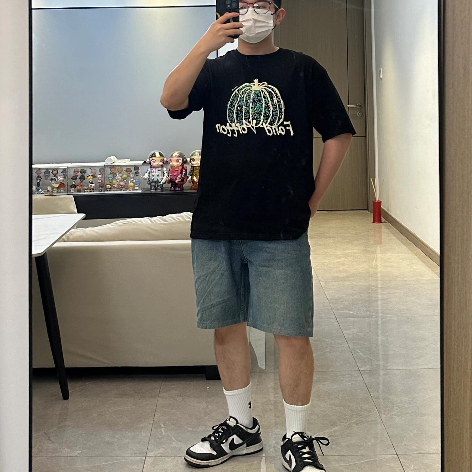 夏季套装男装2025新款百搭宽松t恤夏季上衣男生夏天套装直筒裤子