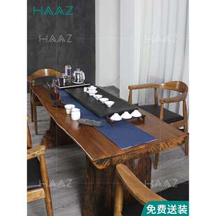 新中式实木喝茶桌茶台整板禅式办公室茶几桌原木大板功夫泡茶桌子