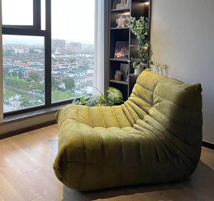 轻奢毛毛虫单人沙发椅出口北欧现代客厅设计师靠背懒人休闲躺椅