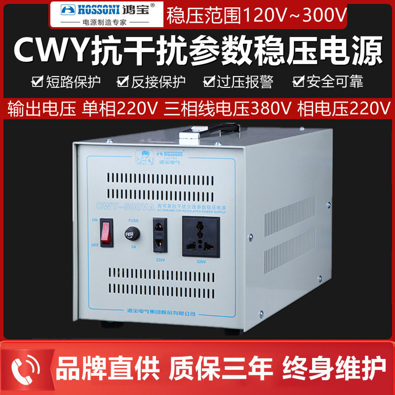 鸿宝 参数稳压器 CWY-300VA 300w高可靠抗干扰无触点稳压电源 CVT