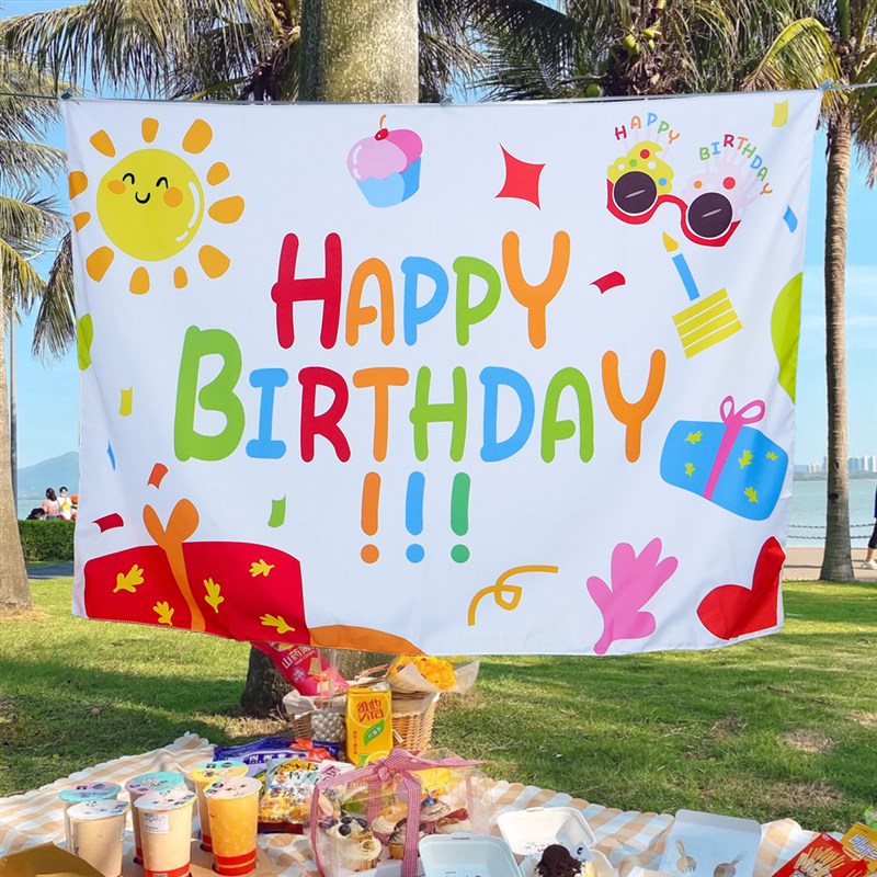 速发生日户外装饰海报儿童墙对男孩露派布置背景营周岁挂毯