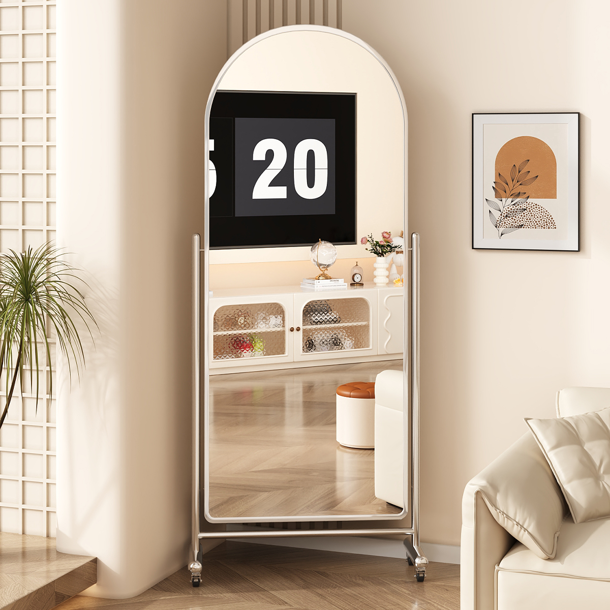 速发全身镜家用卧室落地镜多镜能穿衣功不锈钢大镜子舞蹈镜子