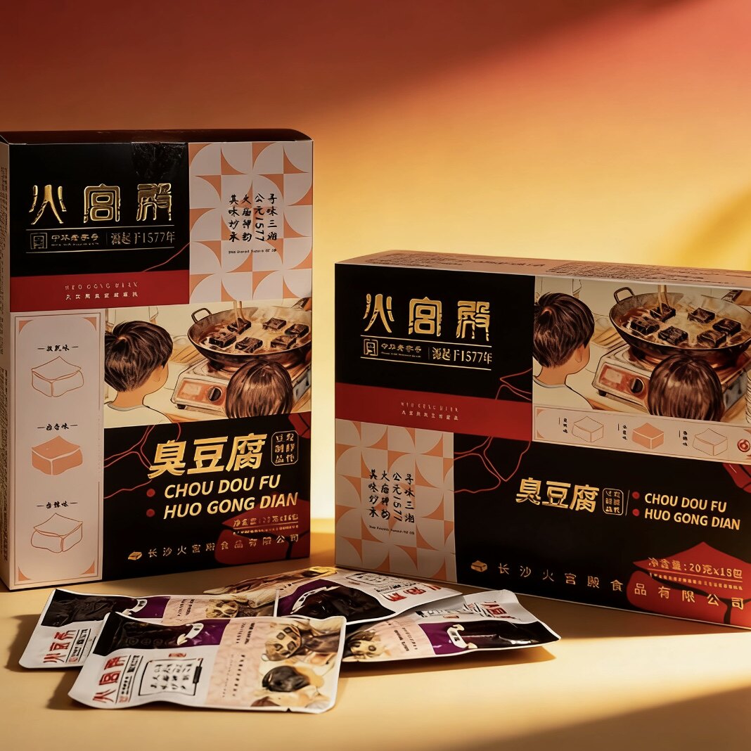 湖南特产 火宫殿 臭豆腐 臭豆腐家族三种口味混合装 20克x18包/盒