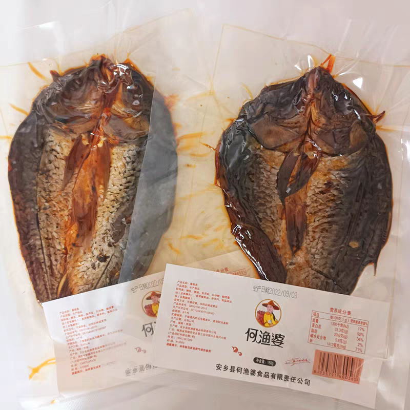 何渔婆湖南特产香辣酱板鲫鱼开袋即食150g下酒下饭菜小吃休闲零食