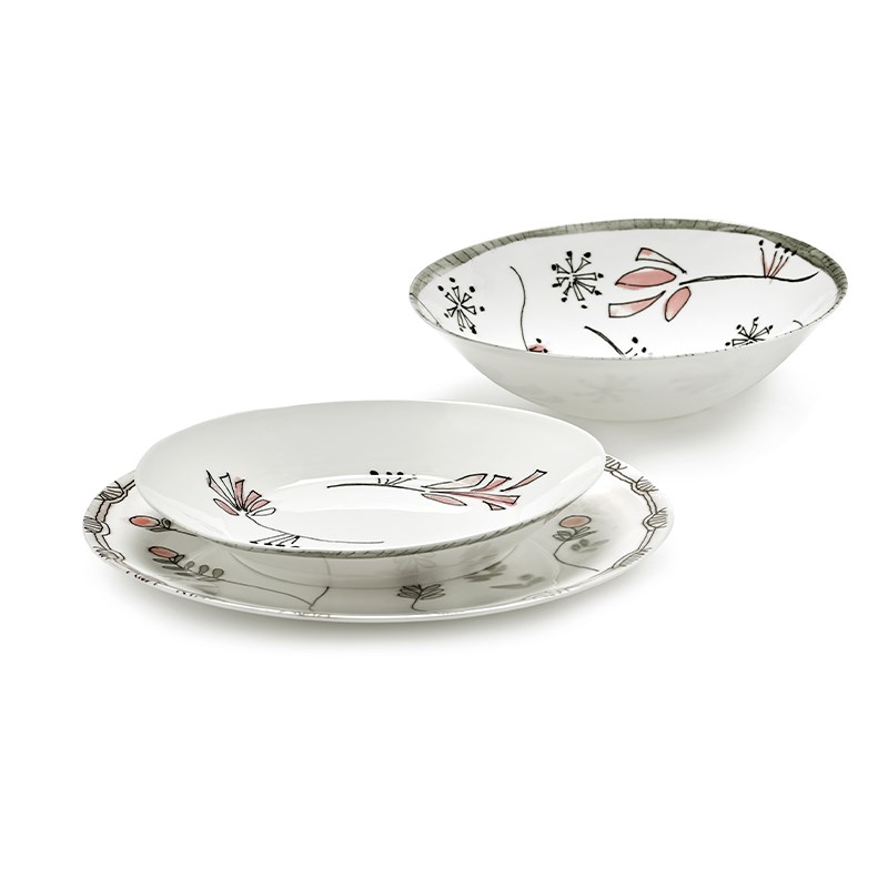 比利时Serax kMarni餐具设计师款午夜花骨瓷碗盘套装家用西餐盘子