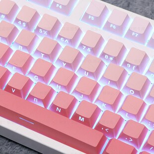 粉色键帽桃气满满渐变透光磁轴机械键盘PBT原厂104美加狮60腹灵87