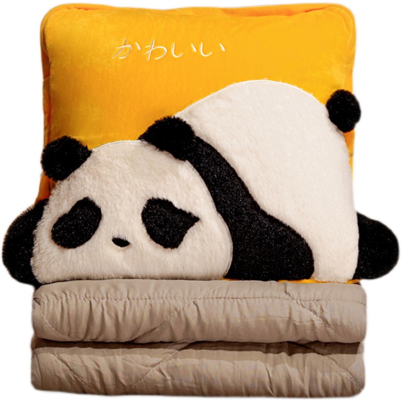 卡通折叠抱枕被子两用二合一夏季午睡毯子靠枕Q头办公室汽车内车