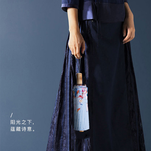 16骨雨伞太阳伞女折叠复古风遮阳伞晴雨两用防晒防紫外线大号学生