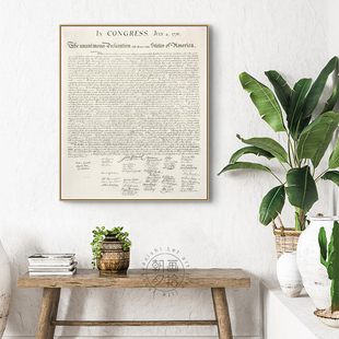 朝画夕拾 独立宣言 小众文艺做旧字母装饰画世界名画高档卧室酒店