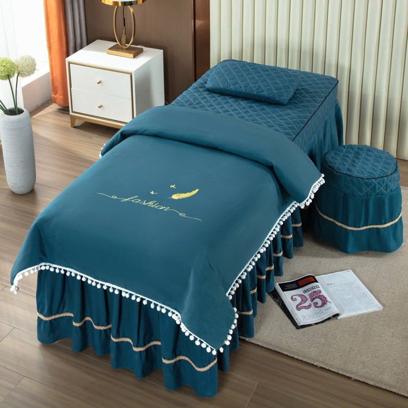 网红美容床罩四件套新款洗头理疗高档中医养生会所采耳足浴按摩院,床上用品,床罩,淘宝优惠券,粉丝福利购,淘宝优惠卷