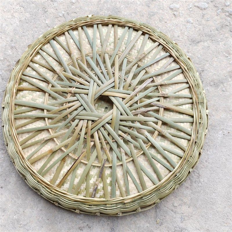 加固竹编簸箕圆形双层老式晾晒农家用竹篮子手工制品晒菜网收纳篮,特色手工艺,竹编/竹雕,淘宝优惠券,粉丝福利购,淘宝优惠卷