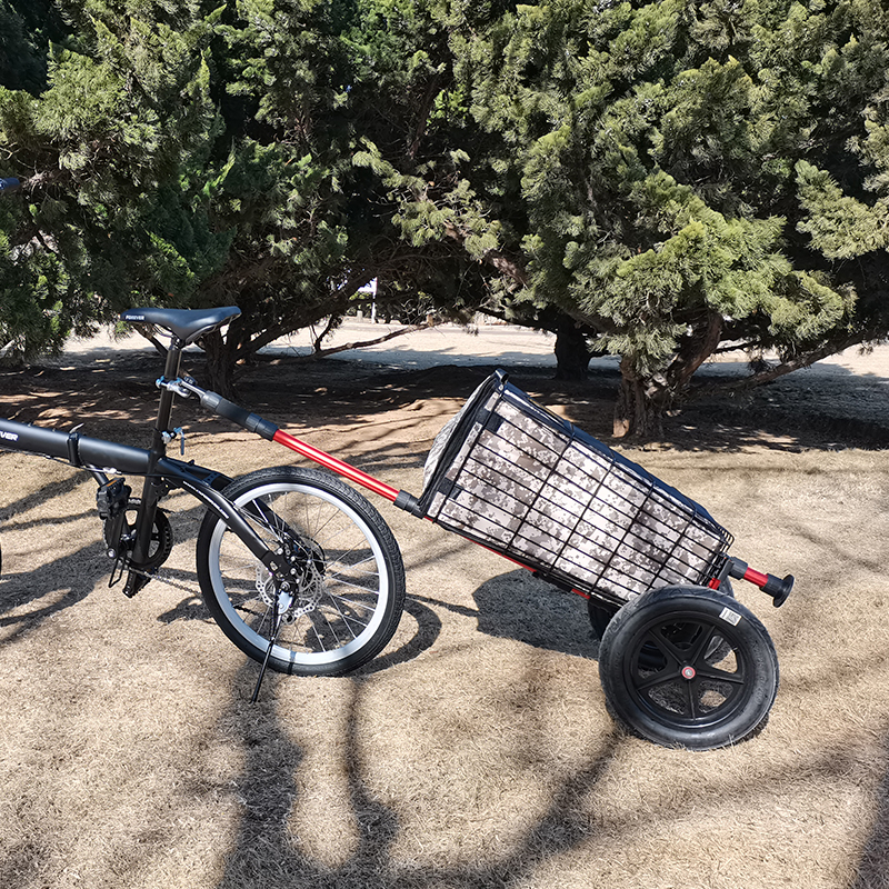 自行车拖车野营小拉车购物车买菜车钓鱼后挂式便携行李单车拖车