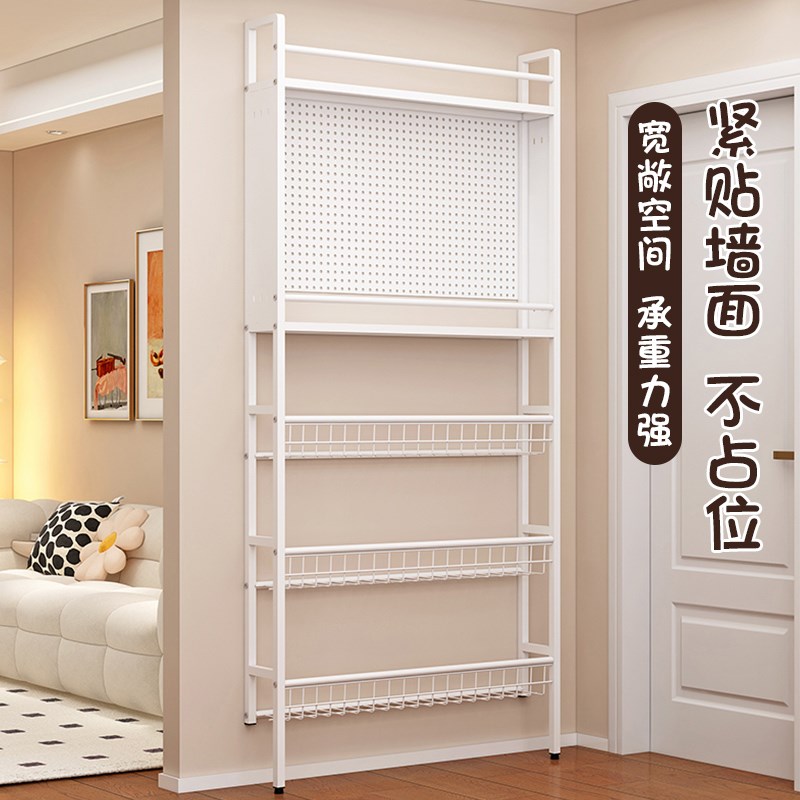 门后置物架铁艺超薄书架落地儿童简易极窄L夹缝墙上壁挂家用收纳
