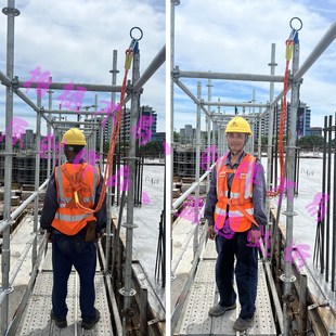 建筑工地安全带系挂点高空外墙装修固定器钢管盘扣架子防坠锚杆绳