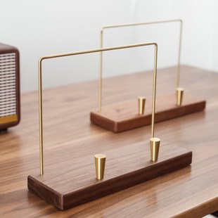 黑胶唱片架 黄铜实木 展示支架LP黑胶柜CD架垂直收纳整理桌面架子