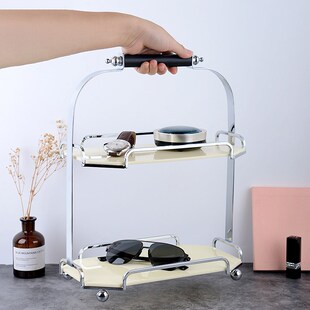 轻奢高级感双层浴室香水杯化妆护肤品收纳置物架桌面洗漱台托盘盒