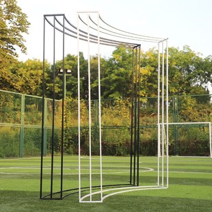 户外婚礼布置弧形方框拍照背景架贝母片装饰场景道具婚庆铁艺支架