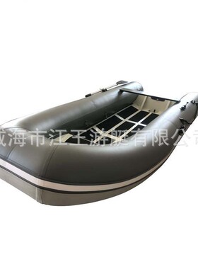 江王游艇420厘米RIB船灰色铝合金底壳硬底冲锋舟多人钓鱼运输船