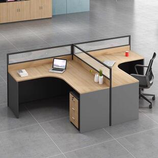 工位办公桌简约现代职员六4人位6卡座办公室家具四双员工桌椅组合