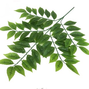 采购产品模拟香樟叶,手感柏树叶,胶合假香樟枝,花园黄木枝,装饰山