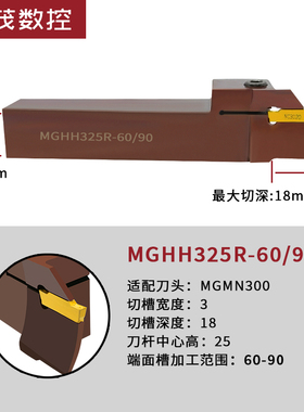 双头端面槽刀 切槽刀杆MGHH FGHH425R/325R-35/55/60/100/150/200