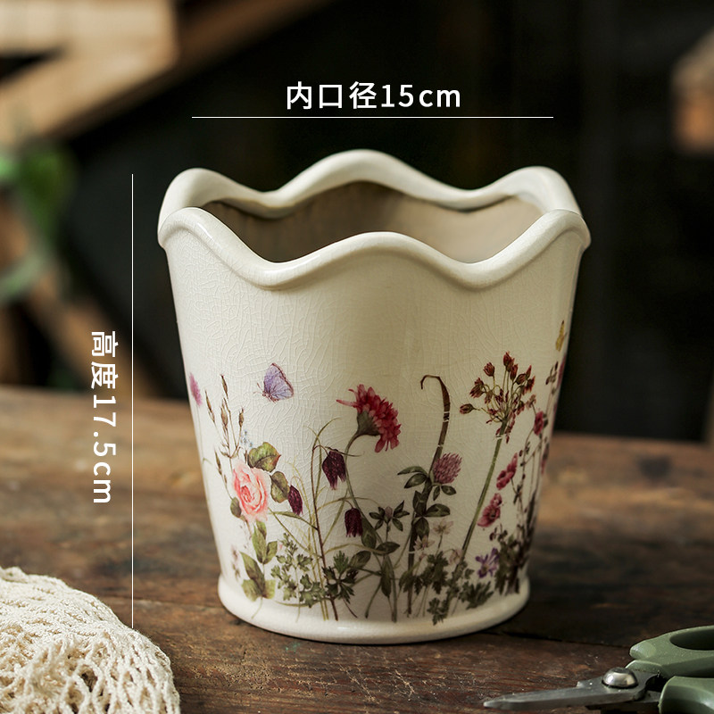 陶瓷多肉花盆家用客厅精致轻奢高级感创意北欧法式田园绿箩大小号,工业油品/胶粘/化学/实验室用品,实验室漏斗,淘宝优惠券,粉丝福利购,淘宝优惠卷