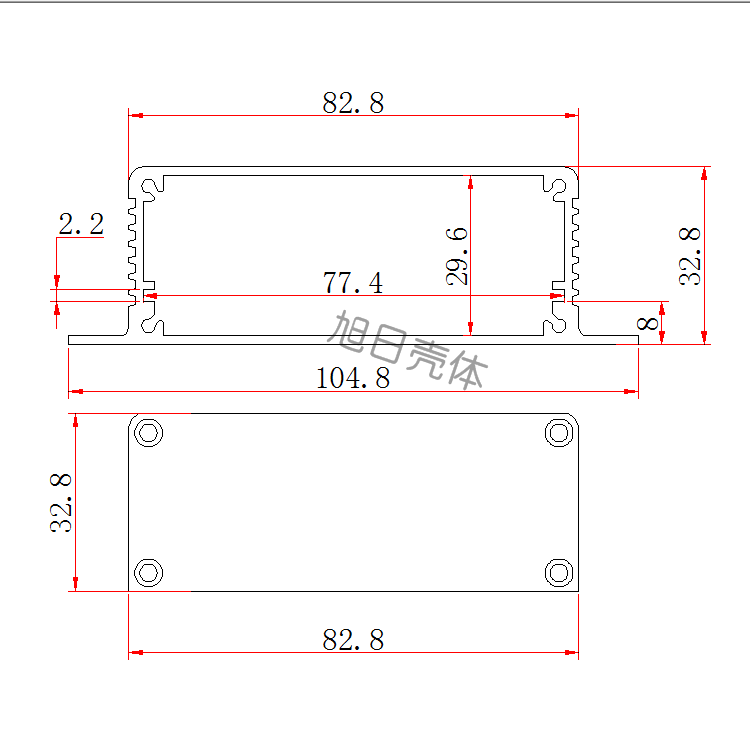 铝壳 铝盒 铝型材壳体 功放仪器外壳 线路板壳 铝型材外壳 33*105