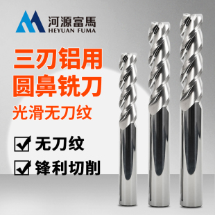 富马铝用圆鼻铣刀r0.2r0.3r0.5r1.0高光镜面加长牛鼻钨钢合金铣刀