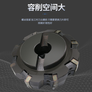硬质合金可转位面铣刀盘刀垫式高精度75度直角90度63 100 300盘刀