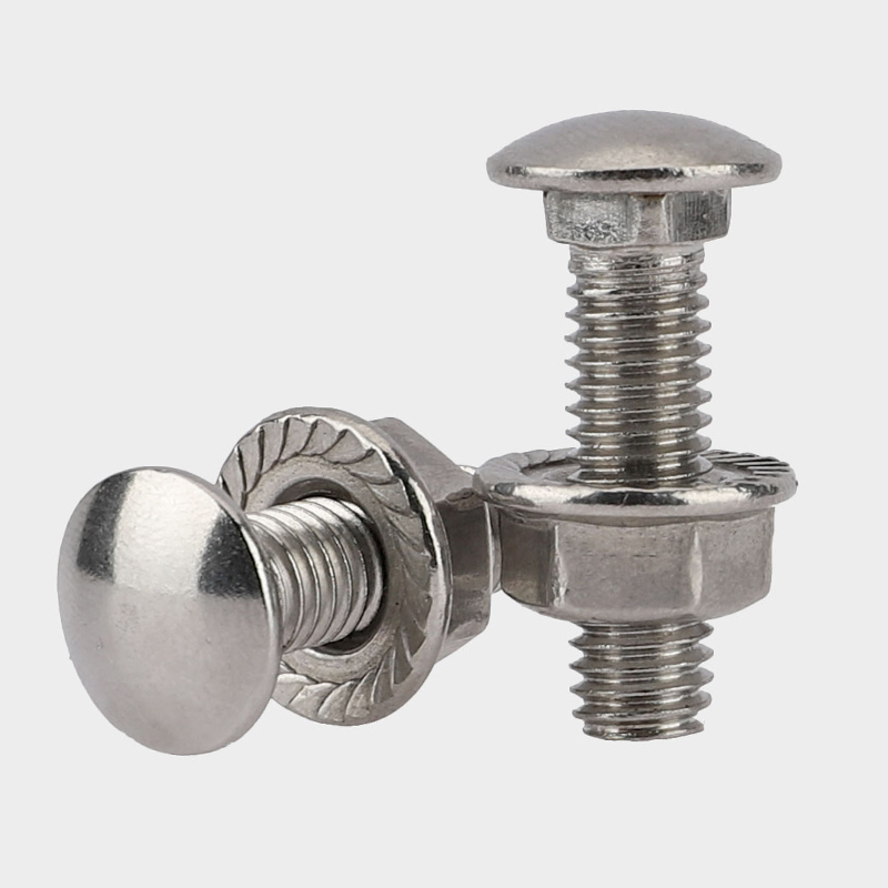 M6M8M10M12 304不锈钢桥架螺丝马车螺栓螺母半圆头方颈扁头货架