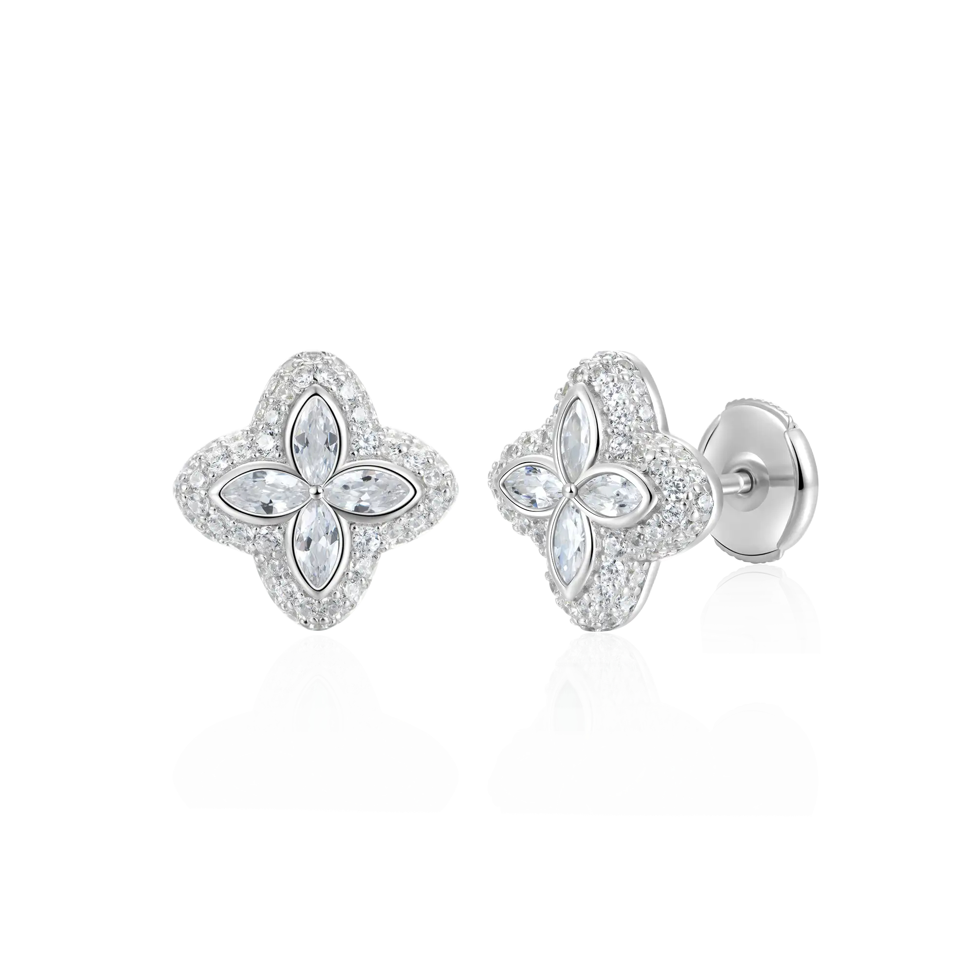 四叶草系列璀璨幸运925银耳钉