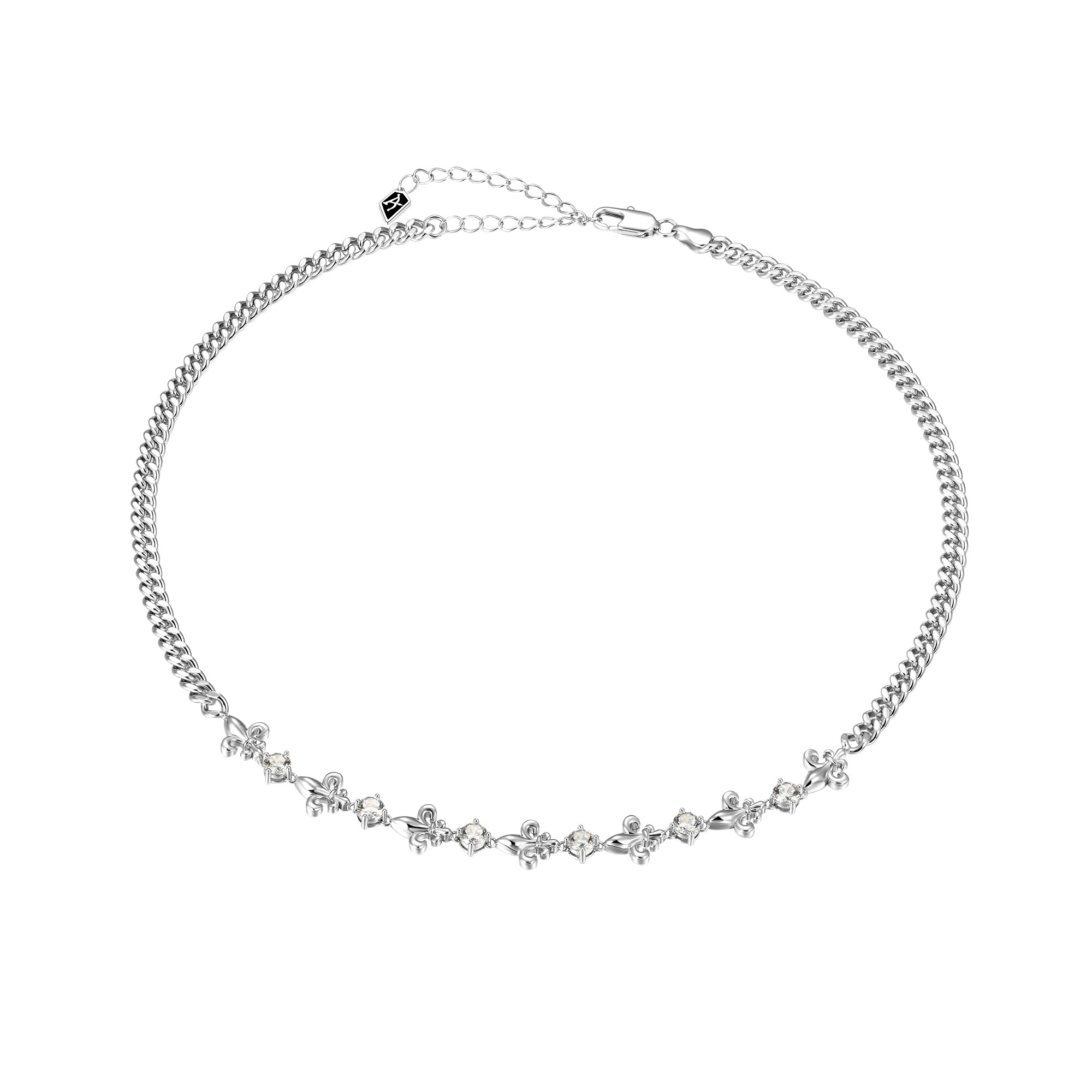 APORRO鸢尾花拼接美式古巴项链