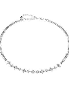 APORRO鸢尾花拼接美式古巴项链