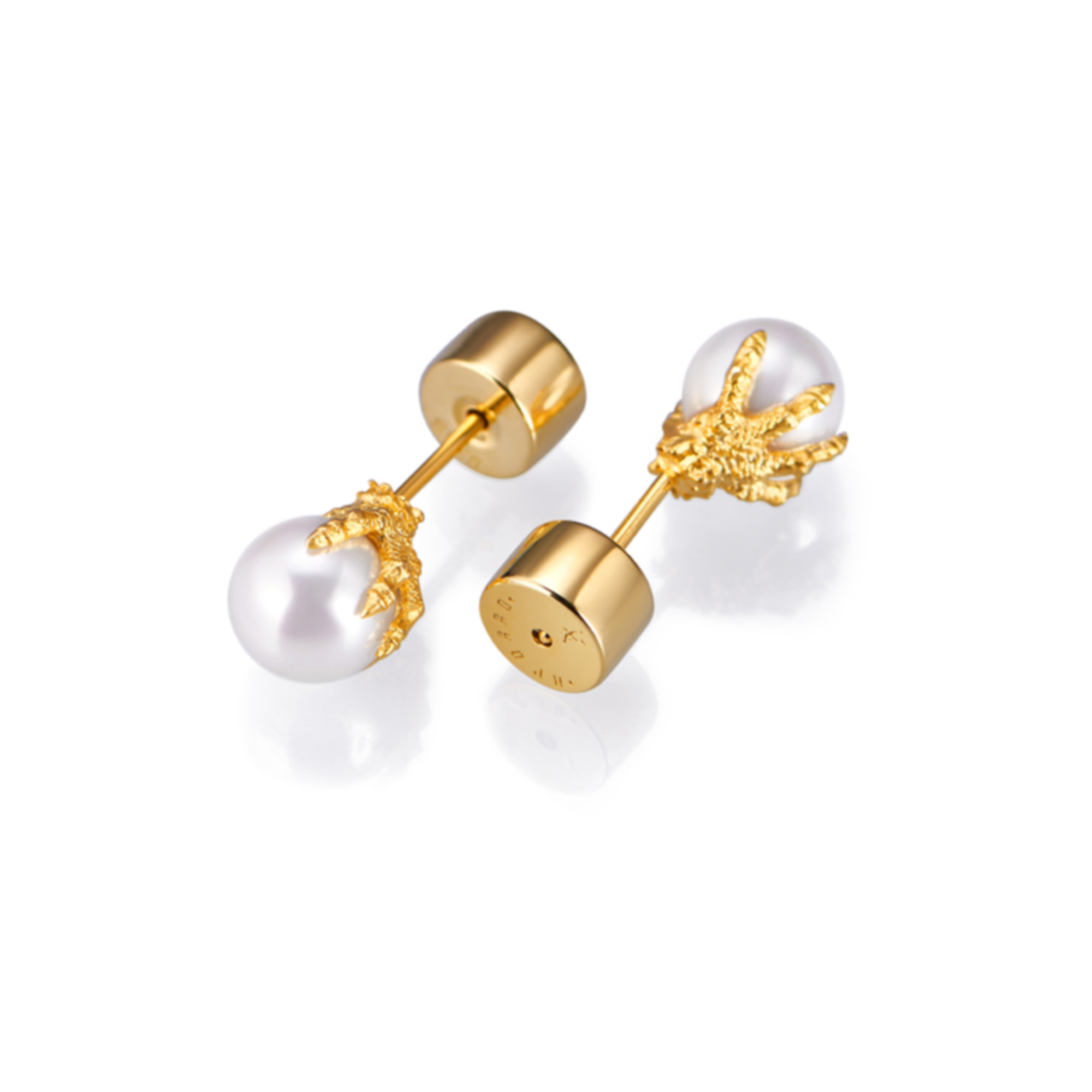 APORRO龙爪贝珠925银耳钉耳饰