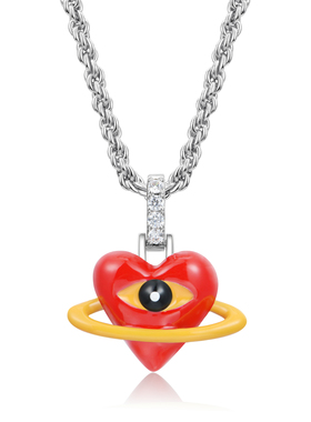 APORRO x HOLD LUV.联名大眼爱心设计感小众吊坠项链 礼物男女