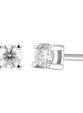 APORRO  圆莫桑925银耳钉耳饰 慵懒感情侣款小众闺蜜礼物礼盒