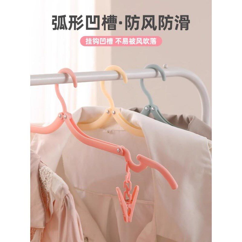 速发便携式旅游旅行衣服家用学生宿舍用夹子架子衣折叠衣架