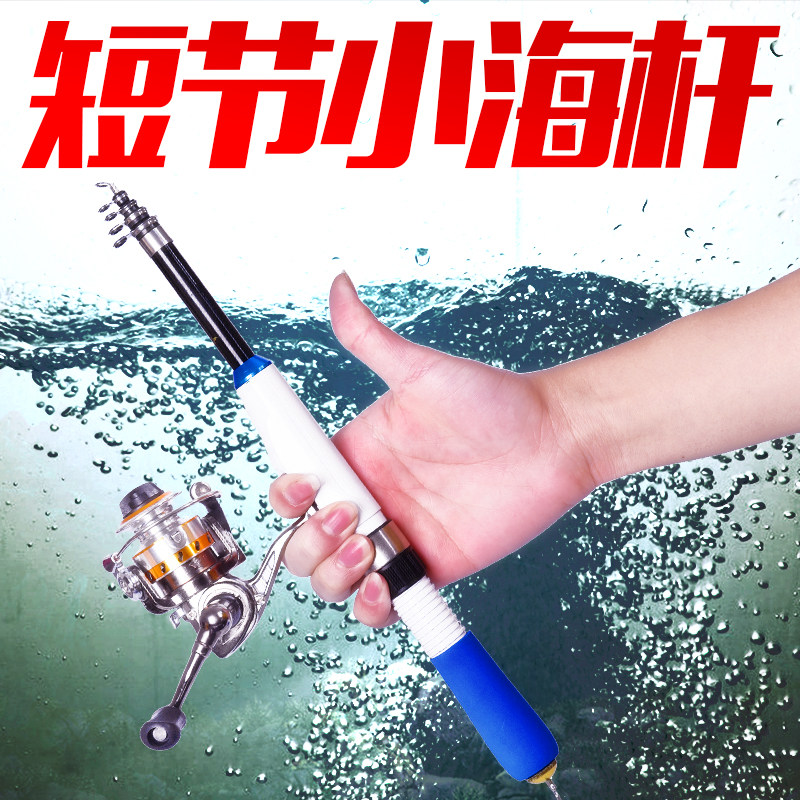 速发迷你小竿竿超短矶竿冰钓钢笔路亚超海轻便携海杆抛竿套装