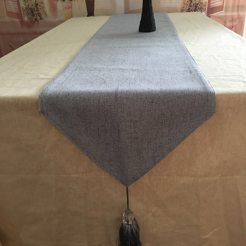 速发简约纯色桌旗复古棉麻加厚茶桌席餐桌布艺茶几桌布床旗床尾巾