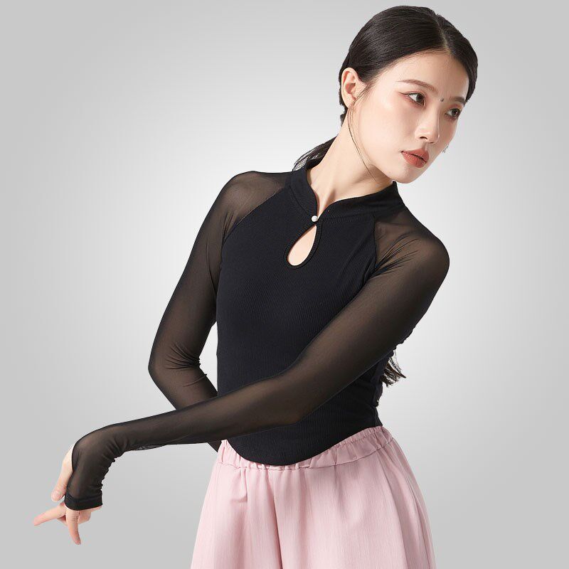 速发风典舞蹈服装身韵紧身衣纱练功服中国民族舞中国古古套指上衣