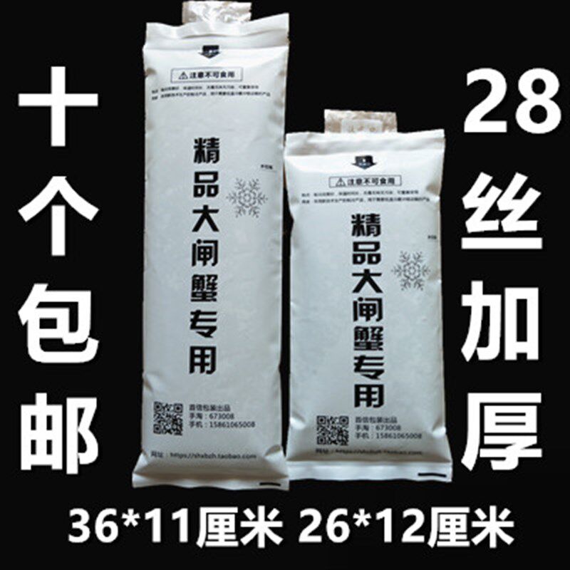 速发600-1000大闸蟹专快注水冰袋长条加厚螃蟹海鲜礼盒保鲜冷藏用