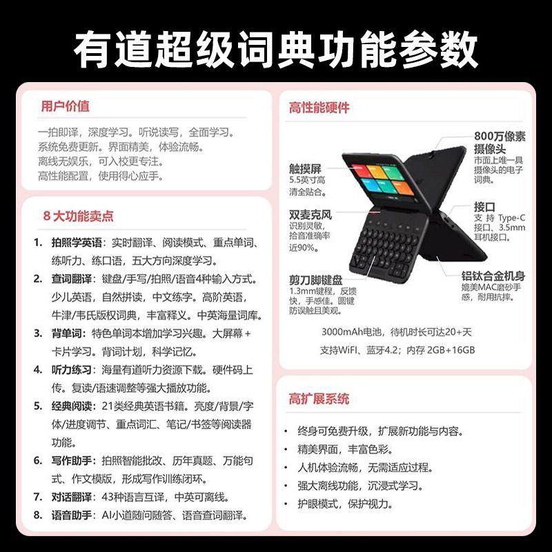 【顺丰当天发】网易有道超级词典电子词典英语辞典英汉字典查单字
