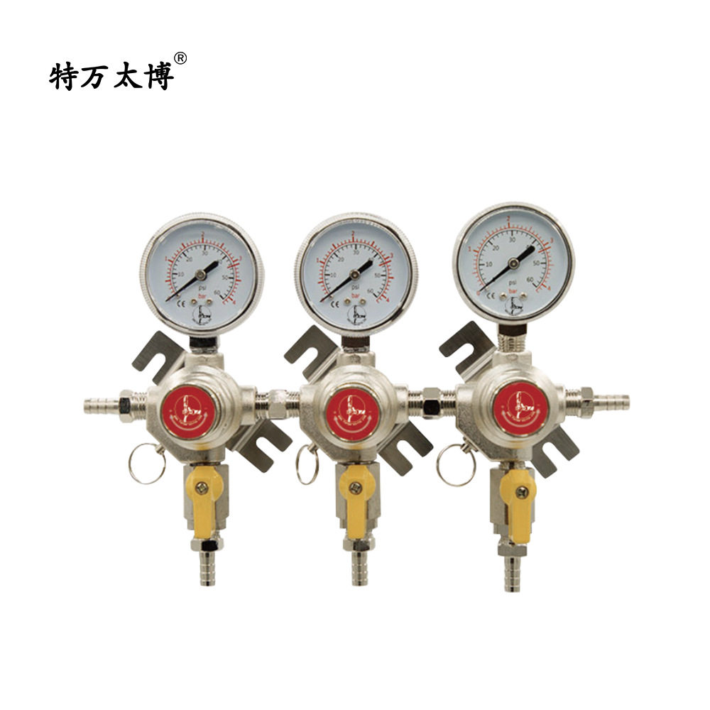 桶装啤酒设备扎啤机配件二氧化碳气表 二级减压阀压力表三连体