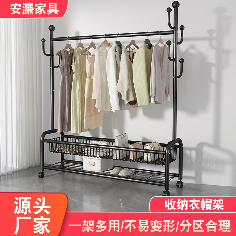 新款仙人掌衣帽架落地家用客厅卧室收纳可移动衣架网红轻奢晾衣架