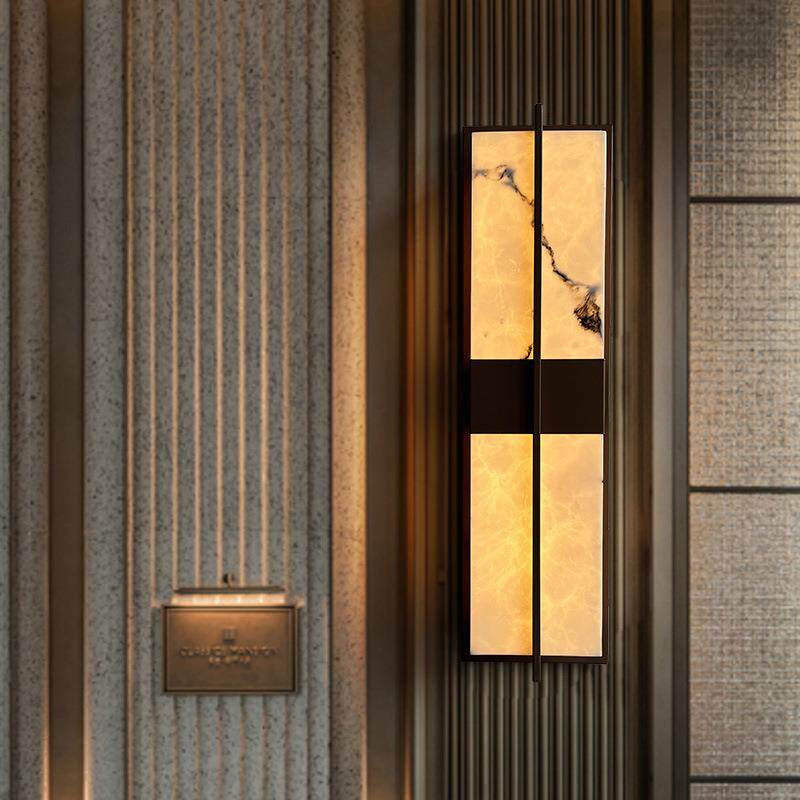 现代简约新中式酒店大堂仿云石壁灯酒店宴会厅餐饮走廊过道商用灯