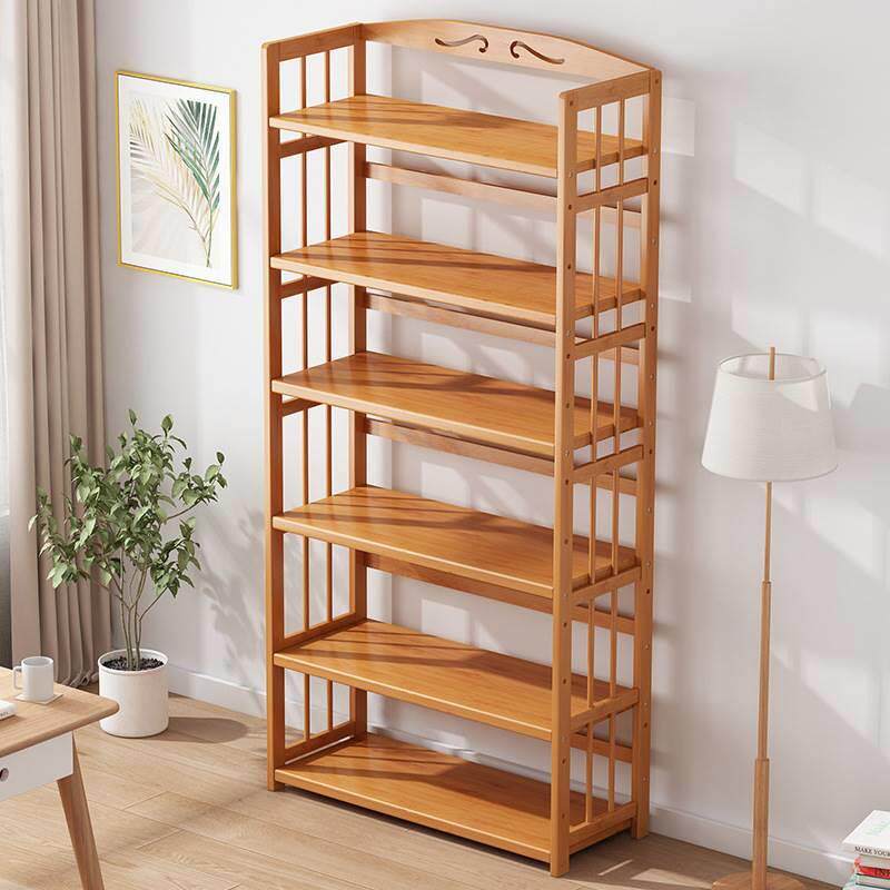 简易书架置物架落地隔断收纳柜书柜儿童桌面实木家用组合储物柜子